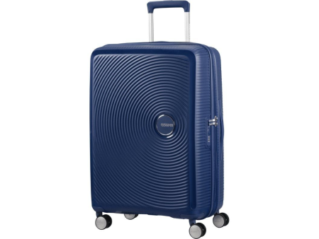 Maleta Mediana American Tourister SoundBox Spinner 67cm/ 67x46.5x29cm/ 4 Ruedas/ Azul Marino