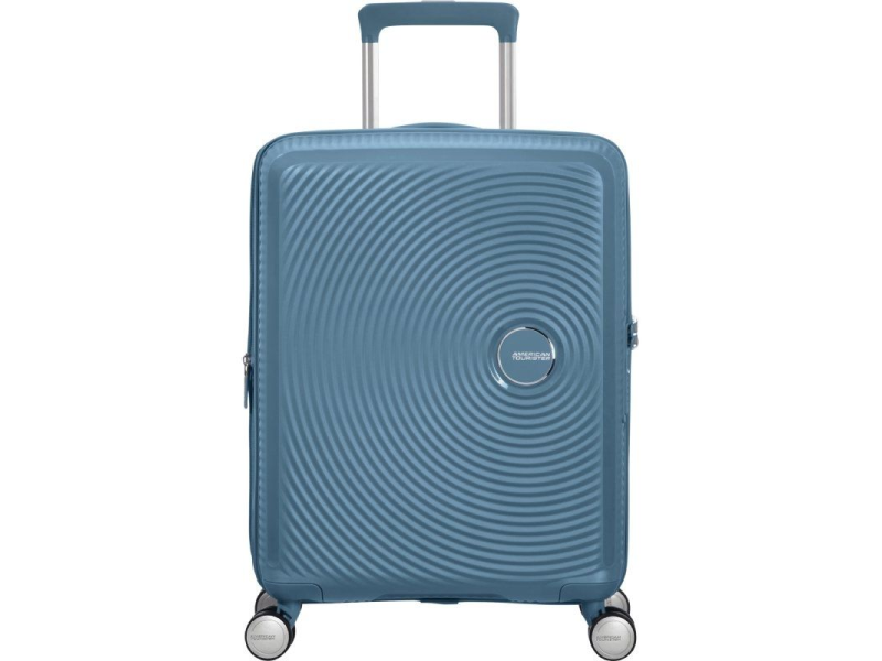 Maleta de Cabina American Tourister SoundBox Spinner 55cm/ 55x40x20cm/ 4 Ruedas/ Azul Piedra