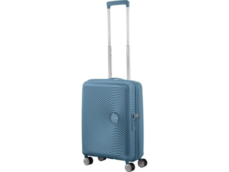 Maleta de Cabina American Tourister SoundBox Spinner 55cm/ 55x40x20cm/ 4 Ruedas/ Azul Piedra