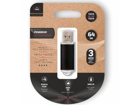 Pendrive 64GB Tech One Tech Basic USB 2.0/ Negro