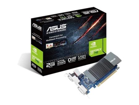 Tarjeta Gráfica Asus GeForce GT 710 SL EVO BRK/ 2GB GDDR5/ Compatible con Perfil Bajo