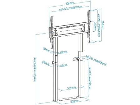 Soporte de Pared Fijo/ Suelo TooQ HIPERIÓN FS2280M-B para TV de 55-100'/ hasta 120kg