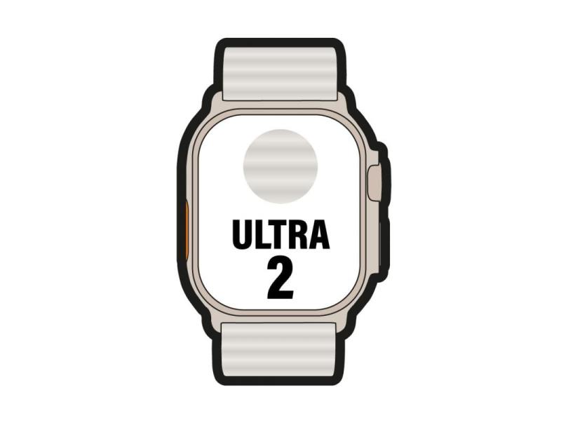 Apple Watch Ultra 2/ GPS/ Cellular/ 49mm/ Caja de Titanio/ Correa Ocean Blanca