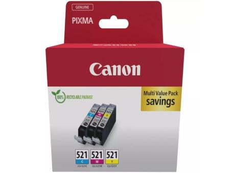 Cartucho de Tinta Original Canon CLI-521 Multipack/ Cian/ Magenta/ Amarillo