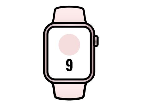 Apple Watch Series 9/ GPS/ 41mm/ Caja de Aluminio Rosa/ Correa Deportiva Rosa Claro M/L