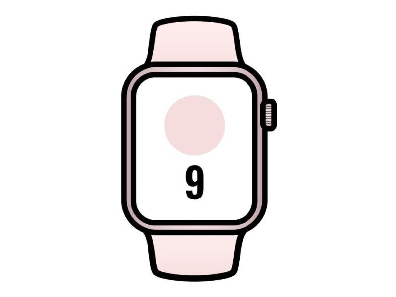 Apple Watch Series 9/ GPS/ 41mm/ Caja de Aluminio Rosa/ Correa Deportiva Rosa Claro M/L