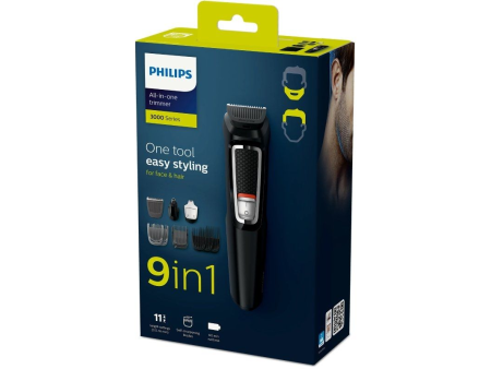 Cortapelos Multigroom Series 3000 Philips MG3740 con Batería/ 9 Accesorios