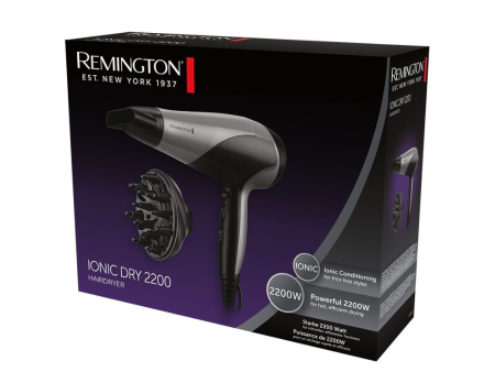 Secador Remington Ionic Dry 2200/ 2200W/ Iónico/ Negro y Gris