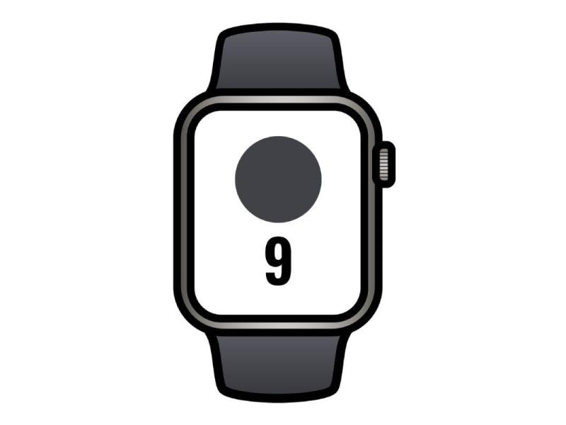 Apple Watch Series 9/ GPS/ Cellular/ 41mm/ Caja de Acero Grafito/ Correa deportiva Medianoche M/L