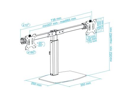 Soporte para 2 Monitores TooQ DB1727TN-B/ hasta 6kg