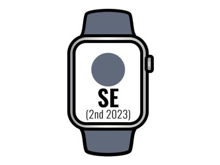 Apple Watch SE 2 Gen 2023/ GPS/ 40mm/ Caja de Aluminio Plata/ Correa Deportiva Azul Tempestad S/M