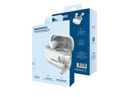 Auriculares Bluetooth Daewoo DW2002 con estuche de carga/ Autonomía 6h/ Blancos