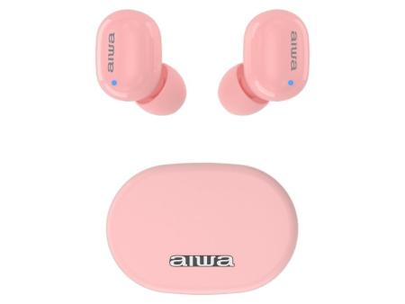 Auriculares Bluetooth Aiwa EBTW-150 con estuche de carga/ Autonomía 3h/ Rosas