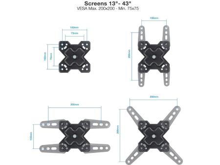 Soporte de Pared Extensible/ Giratorio/ Inclinable TooQ LP1345TN-B para TV de 13-43'/ hasta 20kg