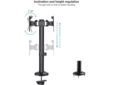 Soporte para 2 Monitores TooQ DB1132TN-B/ hasta 8kg