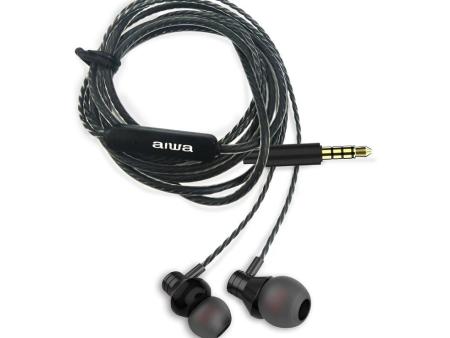 Auriculares Intrauditivos Aiwa ESTM-50BK/ con Micrófono/ Jack 3.5/ Negro