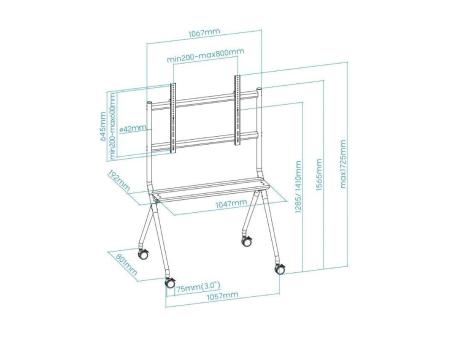 Soporte de Pie con Ruedas TooQ FS20205M-B para TV de 50-86'/ hasta 120kg