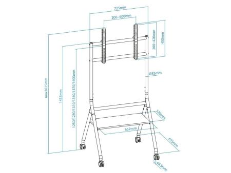 Soporte de Suelo con Ruedas Nivelable TooQ iDREAMS FS20206M-B para TV de 37-86'/ hasta 80kg