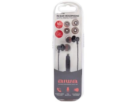 Auriculares Intrauditivos Aiwa ESTM-50BK/ con Micrófono/ Jack 3.5/ Negro