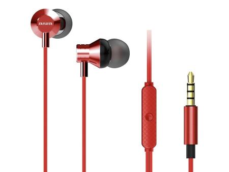 Auriculares Intrauditivos Aiwa ESTM-50RD/ con Micrófono/ Jack 3.5/ Rojo