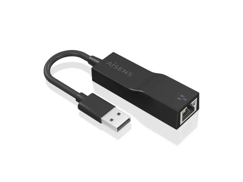 Adaptador USB 3.0 Aisens A106-0766/ USB Macho - RJ45 Hembra/ 15cm/ Negro