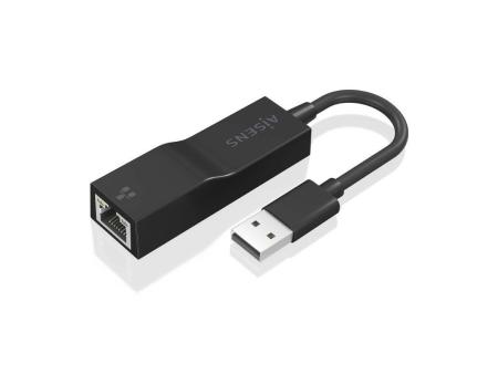 Adaptador USB 3.0 Aisens A106-0766/ USB Macho - RJ45 Hembra/ 15cm/ Negro