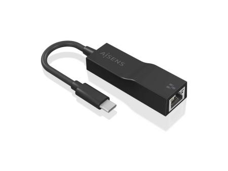 Adaptador USB 3.1 Aisens A106-0765/ USB-C Macho - RJ45 Hembra/ 11cm/ Negro