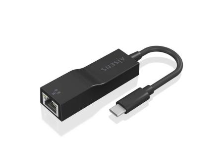 Adaptador USB 3.1 Aisens A106-0765/ USB-C Macho - RJ45 Hembra/ 11cm/ Negro