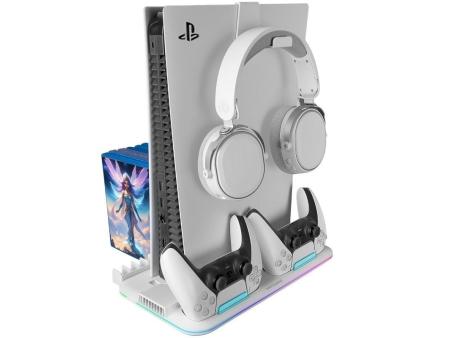 Soporte Multifunción RGB para PS5 Mars Gaming MPS5-B2/ Blanco