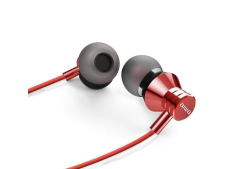 Auriculares Intrauditivos Aiwa ESTM-50RD/ con Micrófono/ Jack 3.5/ Rojo