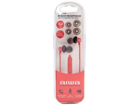 Auriculares Intrauditivos Aiwa ESTM-50RD/ con Micrófono/ Jack 3.5/ Rojo