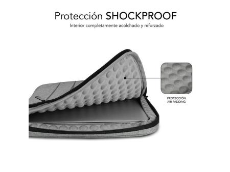 Funda Subblim Air Padding 360 Sleeve para Portátiles hasta 15.6'/ Gris Claro