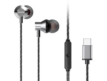 Auriculares Intrauditivos Aiwa ESTM-50USB-C/SL/ con Micrófono/ USB Tipo-C/ Plata