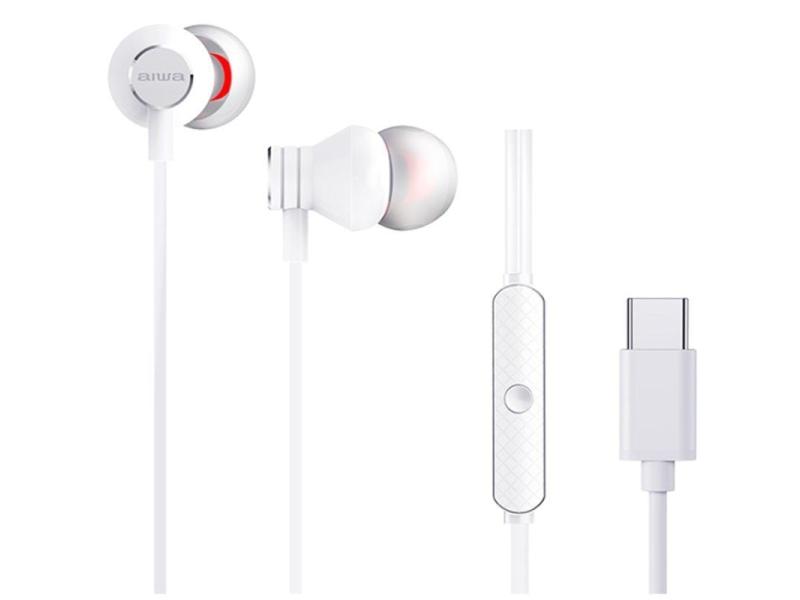 Auriculares Intrauditivos Aiwa ESTM-50USB-C/WT/ con Micrófono/ USB Tipo-C/ Blanco