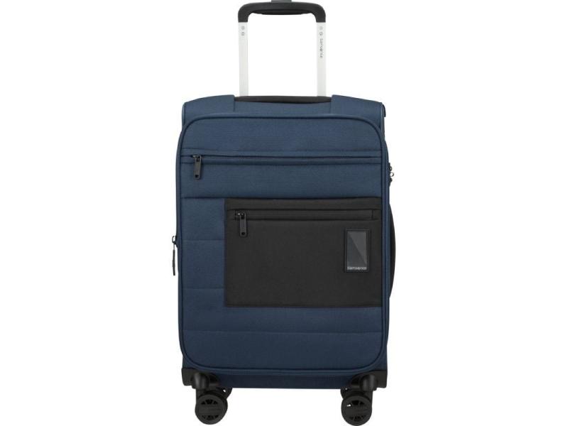 Maleta de Cabina Samsonite Vaycay Spinner Expansible 55cm/ 55x35x25cm/ 4 Ruedas/ Azul Marino