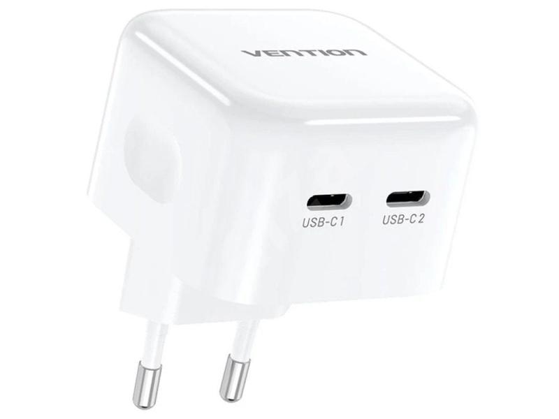 Cargador Gan de Pared Vention FBPW0-EU/ 2xUSB Tipo-C/ 35W