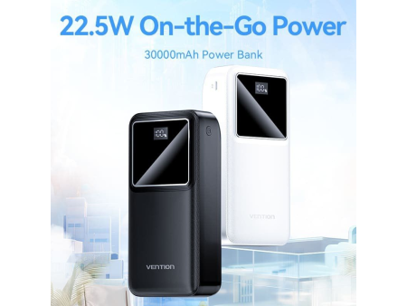 Powerbank 30000mAh Vention FHMW0/ 22.5W/ Blanca