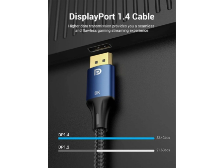 Cable Vention HCELF/ DisplayPort Macho - DisplayPort 8K Macho/ 1m/ Azul