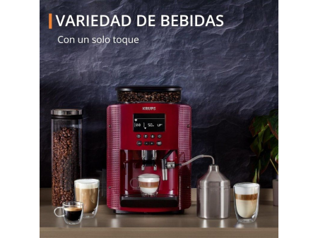 Cafetera Expreso Krups Essential Digital/ 1450W/ 15 Bares/ Roja