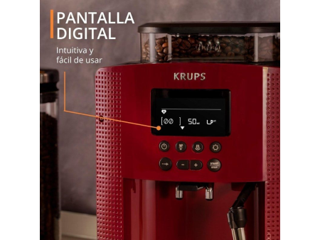 Cafetera Expreso Krups Essential Digital/ 1450W/ 15 Bares/ Roja