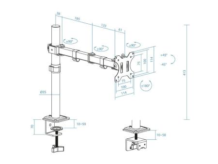 Soporte para Monitor TooQ DB1801TN-B/ hasta 8kg