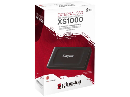 Disco Externo SSD Kingston XS1000 2TB/ USB 3.2/ Negro