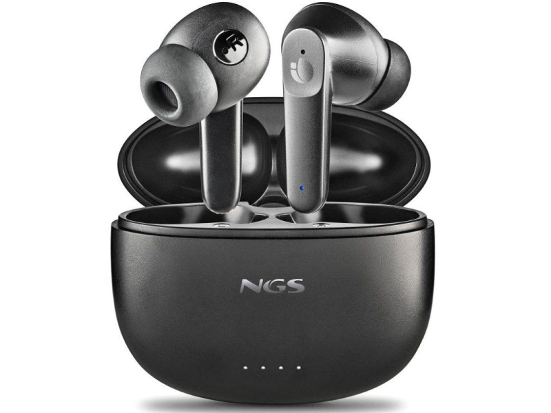 Auriculares Bluetooth NGS Ártica Hush con estuche de carga/ Autonomía 4h/ Negros