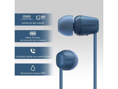 Auriculares Inalámbrico Intrauditivos Sony WI-C100/ con Micrófono/ Bluetooth/ Azules