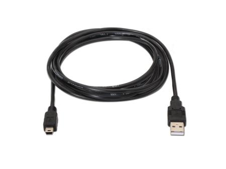 Cable USB 2.0 Aisens A101-0025/ USB Macho - USB Mini/ Hasta 2.5W/ 60Mbps/ 1.8m/ Negro