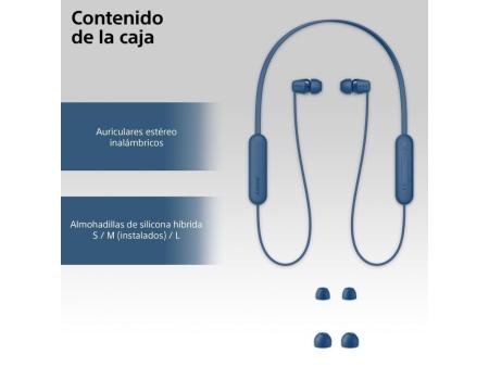 Auriculares Inalámbrico Intrauditivos Sony WI-C100/ con Micrófono/ Bluetooth/ Azules