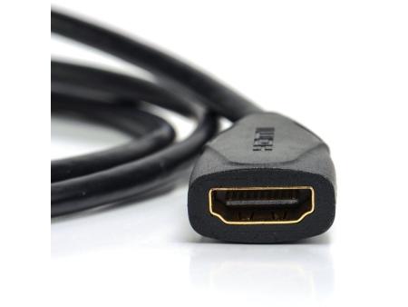 Cable Alargador Micro HDMI 4K Vention ABBBF/ Micro HDMI Macho - HDMI Hembra/ 1m/ Negro