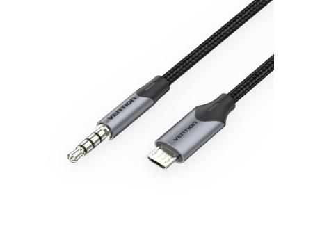 Cable Audio Vention BDGBH/ MicroUSB Macho - Jack 3.5 Macho/ 2m/ Negro