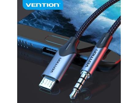 Cable Audio Vention BDGBH/ MicroUSB Macho - Jack 3.5 Macho/ 2m/ Negro