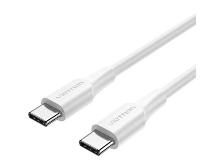 Cable USB 2.0 Tipo-C 3A Vention TRCWH/ USB Tipo-C Macho - USB Tipo-C Macho/ Hasta 60W/ 480Mbps/ 2m/ Blanco